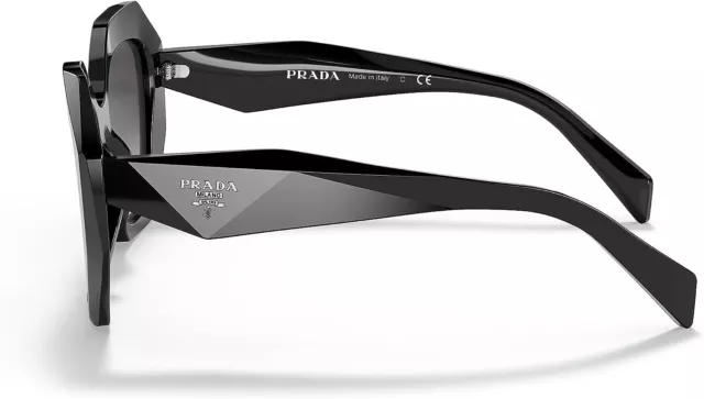 Prada PR 16WS 1AB5D1 Black Plastic Geometric Sunglasses Grey Gradient Lens 2