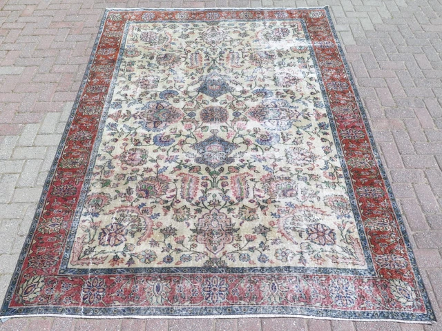 Grand Tapis Rayé Multicolore 190x100 Cm – 100% Coton Tissé Main – Déco Intérieur