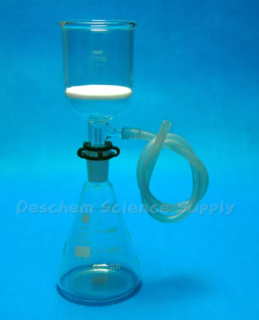 500ml,Glass Suction Filter Device,Erlenmeyer Flask,250ml Funnel,Rubber Hoses 2