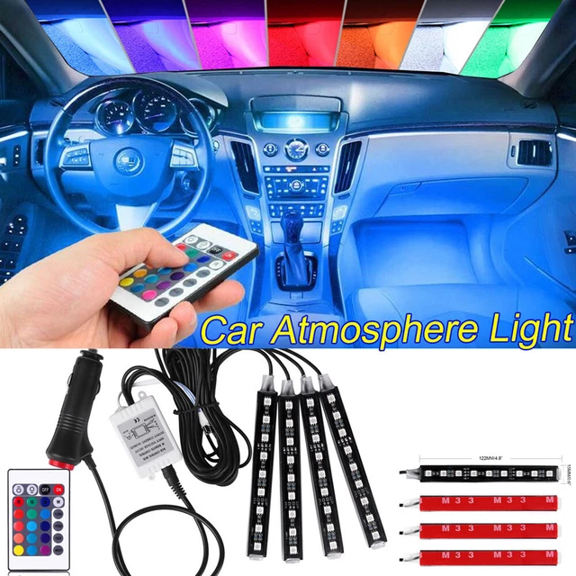 RGB Glow LED Interior Car Light Kit Under Dash Foot Seat Lighting Kit US