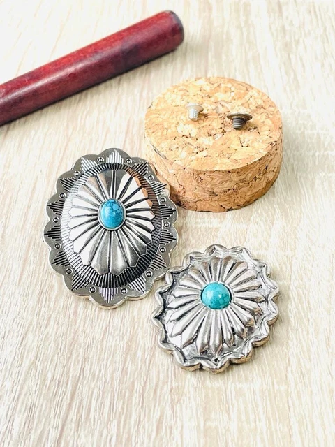 1 Set 2 Hardware Türkis Südostblume Lederhandwerk Sattelbeschläge