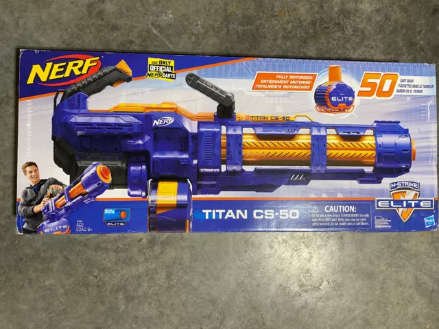 NERF Elite Titan CS 50 Blaster With 50 Official Darts Ages 8+ Toy