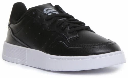 ADIDAS Supercourt Junior Baskets à Lacets en Noir Blanc Taille 3 - 7