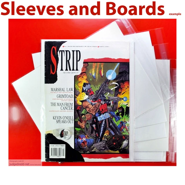 STRIP COMIC BAGS ONLY, Clear Size4 Resealable or Tape Down A4+ x 100