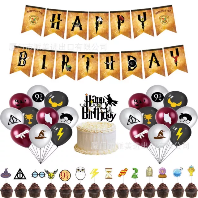 Harry Potter Happy Birthday Banner Bunting Garland Flag Hanging Party  Decoration