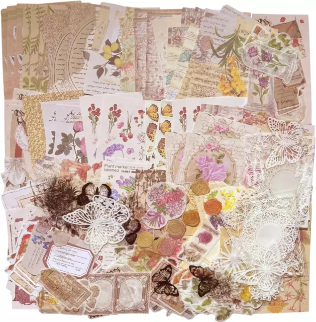 260 PIECES VINTAGE Scrapbook Supplies Pack Vintage Ephemera Bundle Junk
