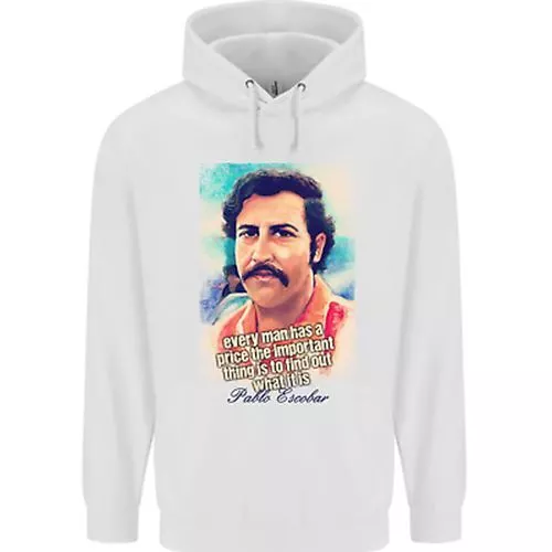 Pablo Escobar Frase Cocaine Droga Culture Uomo 80% Cotone Felpa con Cappuccio