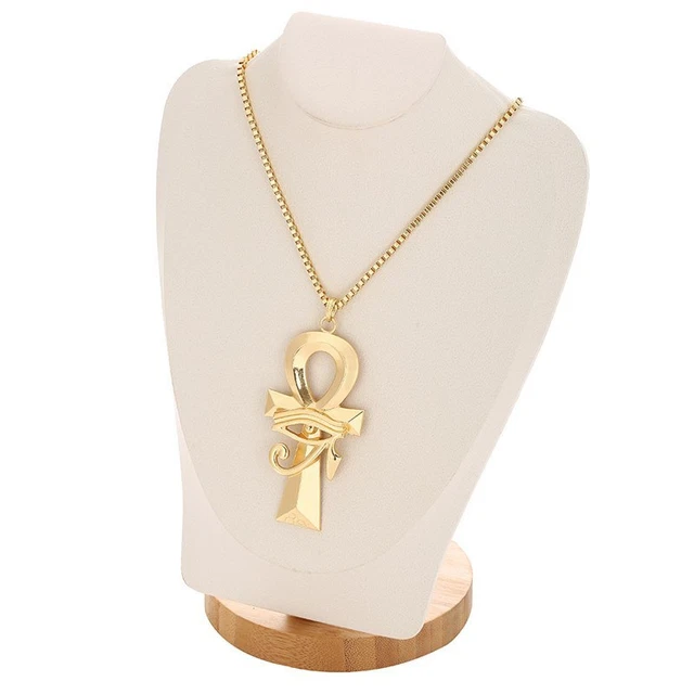 Collier Pendentif Oeil D'Horus Et Ankh égyptien Pour Homme - Acier Inoxydable