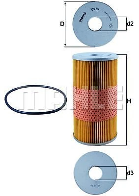 MAHLE ORIGINAL Filtro olio Filtro olio motore OX 55D per MAN per F90 99,0mm