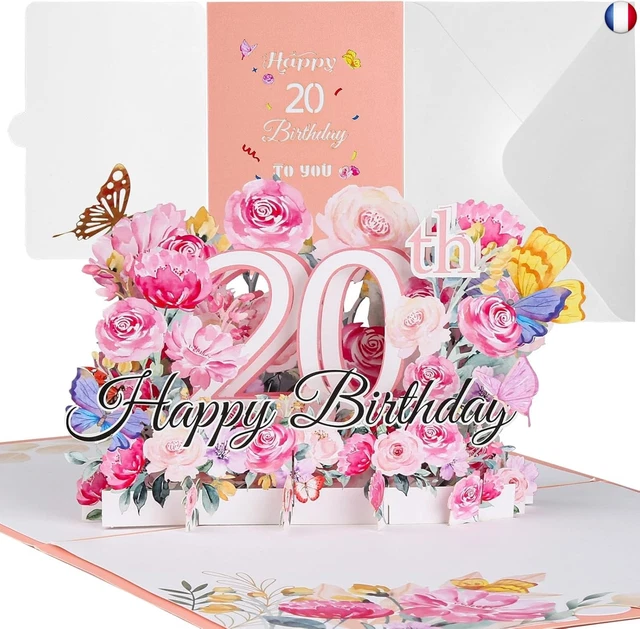 Joyoldelf Carte d'anniversaire de 30 ans, pop-up 3D, carte pop-up 3D