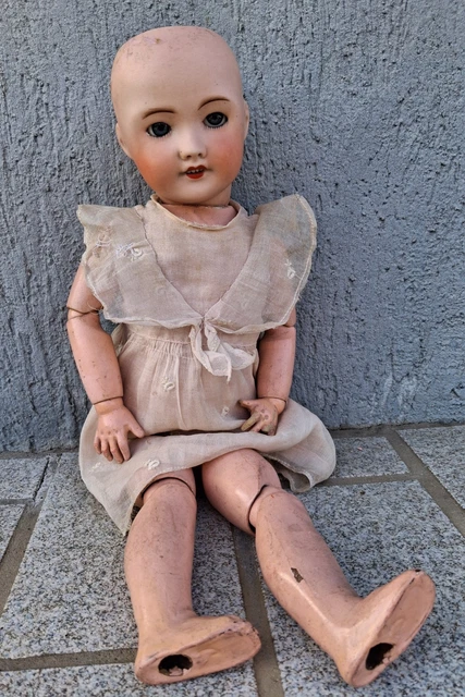 Ancienne Poupée Unis France Années 60 – Yeux Sulfure Dormants, Porcelaine, Fille