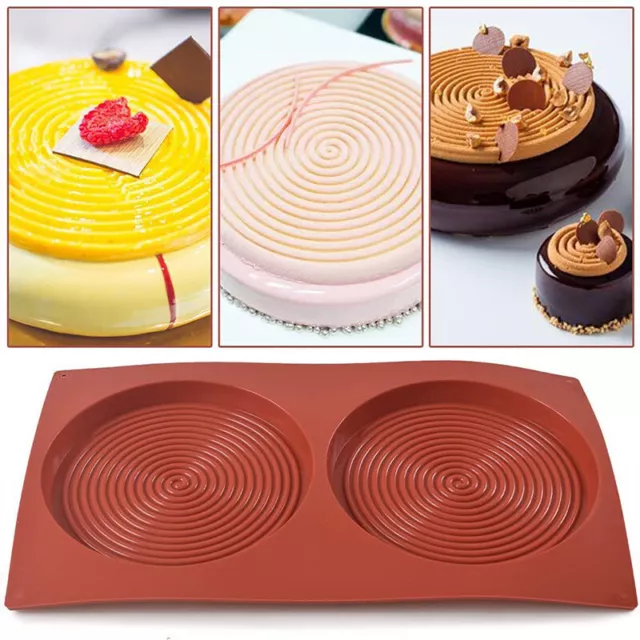 Large Silicone Cake Mold Discs Biscuit Mould 2 Holes Round Chocolate M-wf