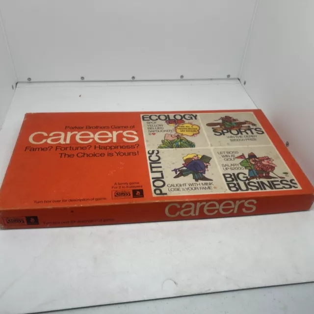 Careers Vintage Board Game 1971 Parker Brothers Complete