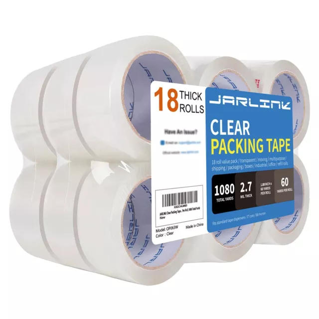 JARLINK Clear Packing Tape 18 Rolls Heavy Duty Packaging Tape for Shipping & 2