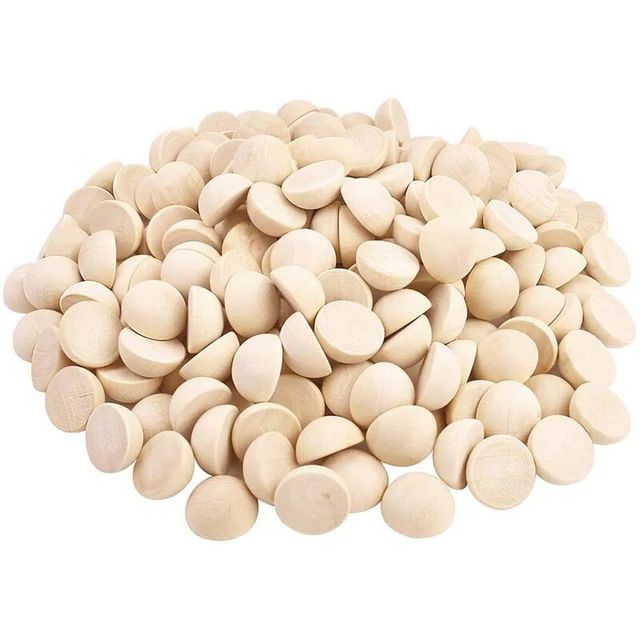 300Pcs Split Wood Balls Unfinished Half Wooden Balls Half Round Craft Ballsooi
