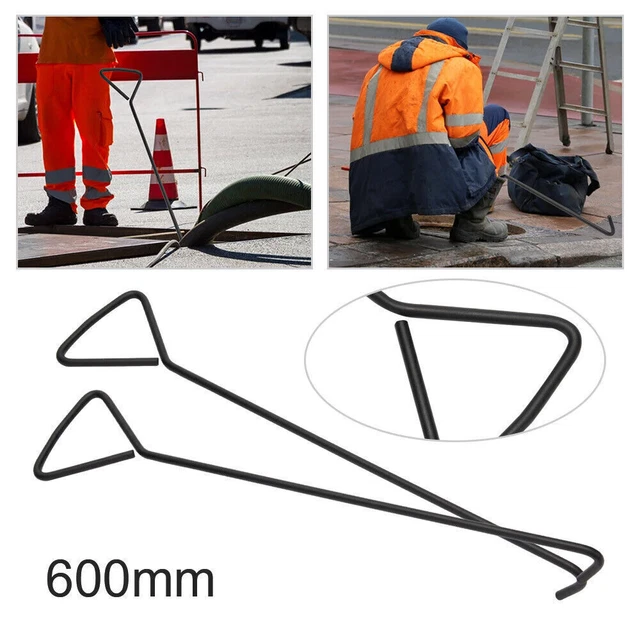 2stk 600mm Kanalhaken Schachthaken Kanaldeckelheber Für Kanaldeckel Haken