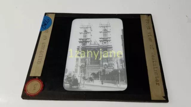Glass Magic Lantern Slide ORG WESTMINSTER ABBY LONDON UK UNITED KINGDOM STREET