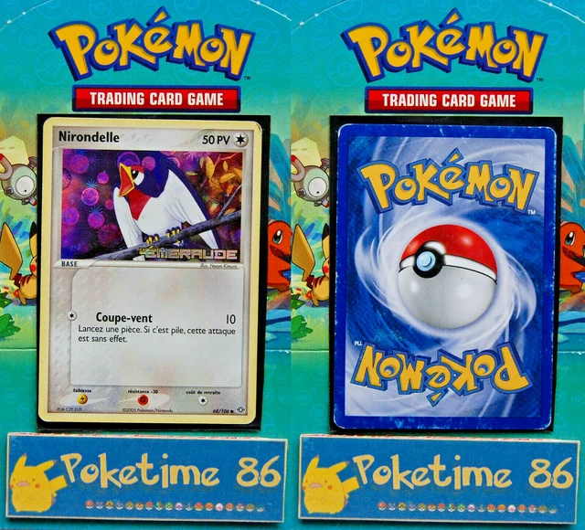 Pokémon, EX EMERAUDE, NIRONDELLE, commune holo logo, 68/106,  état moyen
