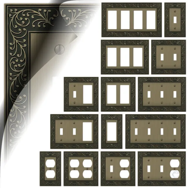 Brushed Brass English Garden Switch Plate Cover Wallplate