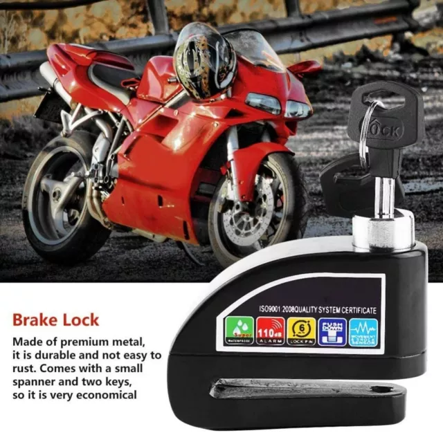 Motorcycle Alarm Disc Lock Motor Bike Brake Security Bicycle Electric Rotor Lock 2