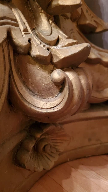 Antique Decorative Architectural Salvage Carved Oak Column Capital 18