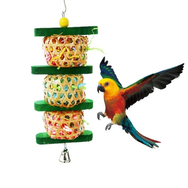 Bolas para masticar juguetes para forrajear aves jaula para pájaros accesorios loros juguetes para triturar