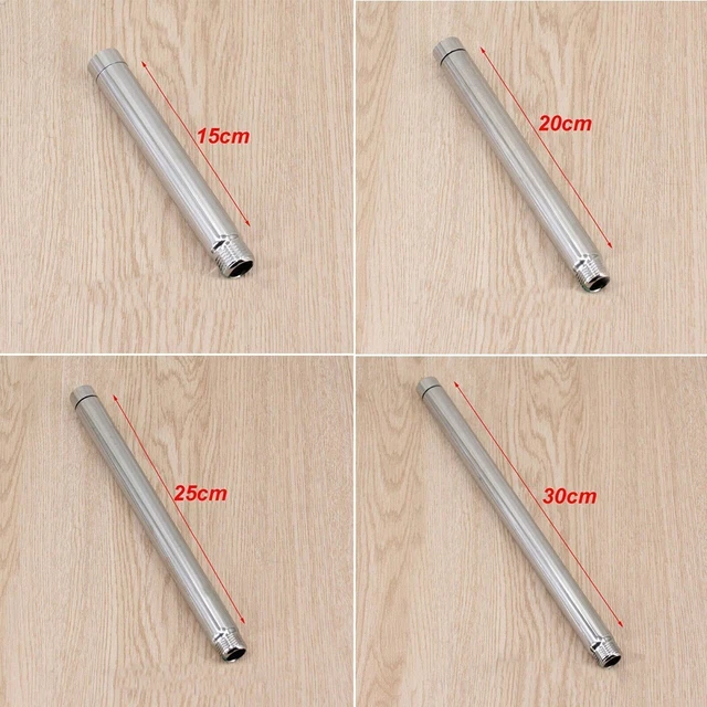 2 Paquet Bras D'Extension Douche 60mm - Acier Inox 304 - Filetage G3/8 Mâle/Femelle - Rallonge Pommeau Douche