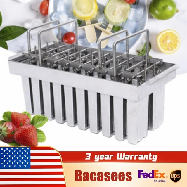 Commercial Ice Cream Stick Mold 20Pcs Ice Pop Lolly Popsicle Holder Stainless