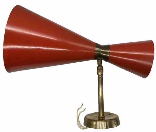 Lampada da parete metà secolo diablo italiana di Stilnovo anni '50 60 designer originale rossa