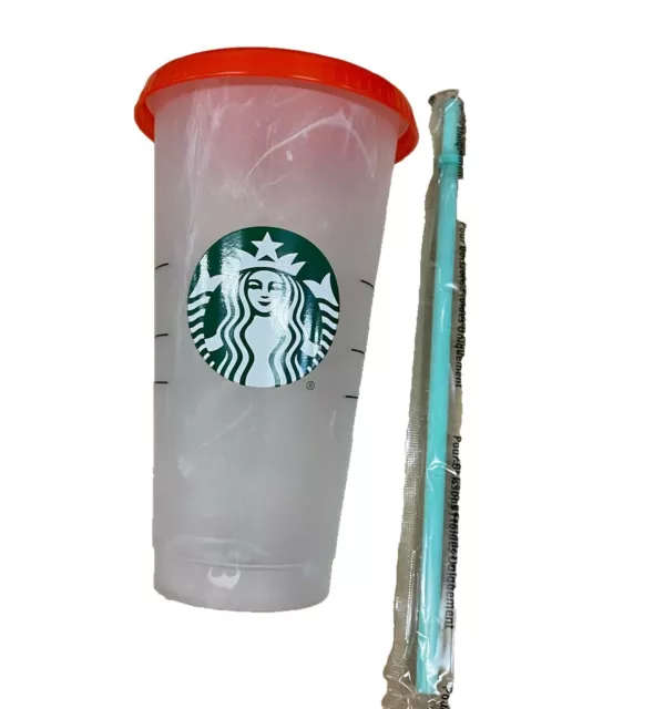 New Starbucks Summer 2021 Color Changing Confetti Swirl Reusable Cold Cup