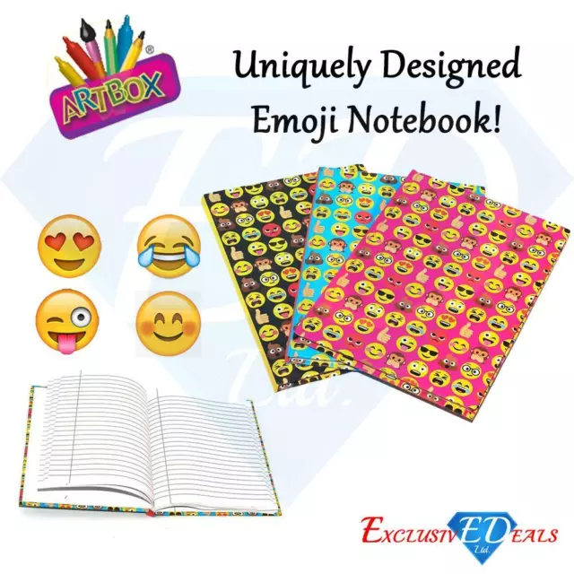 Funny Face Emoji A5 Notebook Notepad Hardback Casebound Journal Ruled Lined Pape