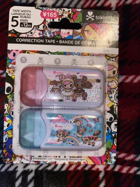 Paquete de 2 cintas correctivas Daiso TOKIDOKI 5 mm UNICORNIO/ESTRELLA - Nueva *vendedor de EE. UU.*