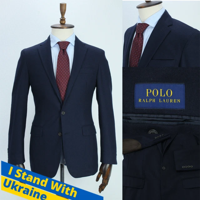 RALPH LAUREN Navy Blue FLANNEL WOOL Sport Coat Blazer Jacket 48IT 38US/UK