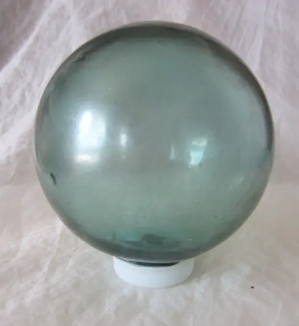 Extra Large Vintage Japanese Glass Float Fishing Seaside 10.5 Diameter  Pontil Maker's Mark 