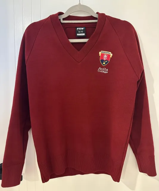Avila College Jumper Embroidered School Logo - 50%-70% off RRP - Good Condition