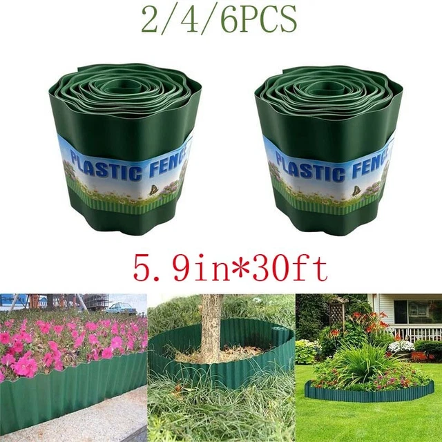 TOYANDONA Plastic Lawn Edging – 300cm X 15cm Landscape Border Strip For Flower Beds & Garden Borders (Green)
