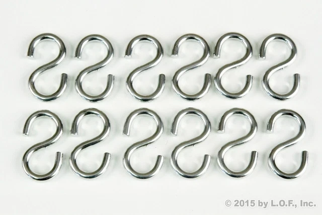 (12) S-Hooks 1.75 Long x 15/16" wide x 3/16" Thick 35 Lbs Heavy Duty Tarp Strap