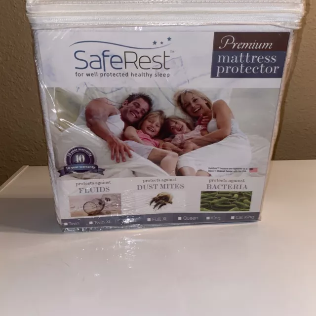 SafeRest Premium Waterproof Hypoallergenic Vinyl Free Mattress Protector Full