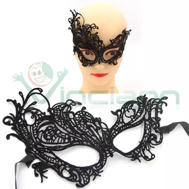 Maschera pizzo nero PHOENIX donna sexy halloween carnevale festa costume cosplay