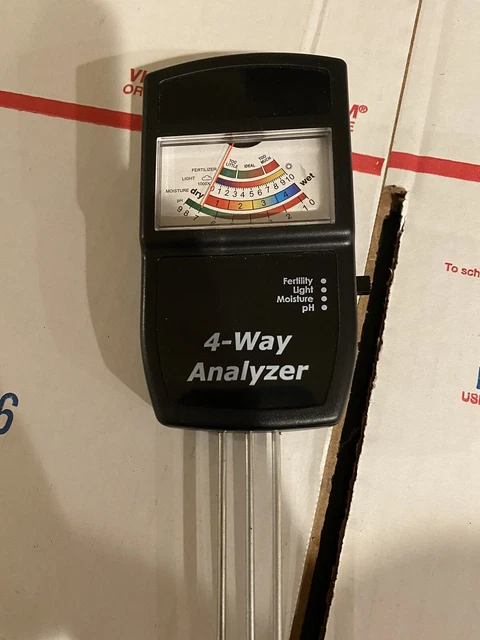 4 Way Garden Soil PH Temp Fertility UV Meter Analyzer - Tested