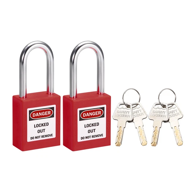 LOCKOUT TAGOUT LOCKS 1-1/2 Inch Shackle Key Different Safety Padlock ...