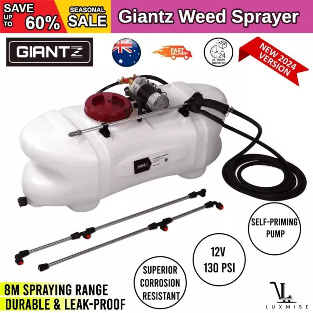 60L ATV Garden Weed Sprayer 12V Pump Tank Chemical Spray Boom Portable Spot Wand