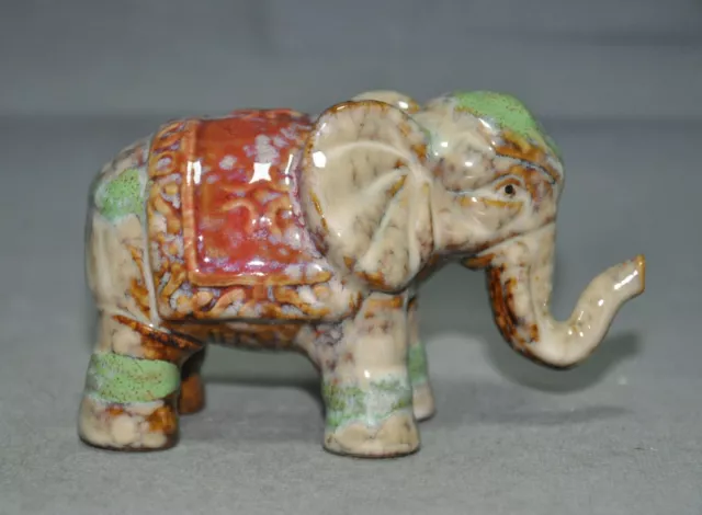 old Chinese wucai porcelain auspicious lucky animal Elephant Feng Shui statue