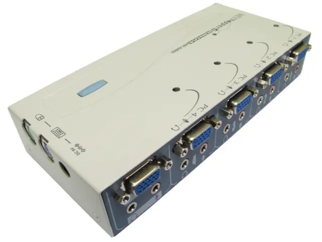 Gc1017 - 4 Port Auto Desktop Kvm+Audio-Ps/2+Hd15+3.5Mm+All Cables