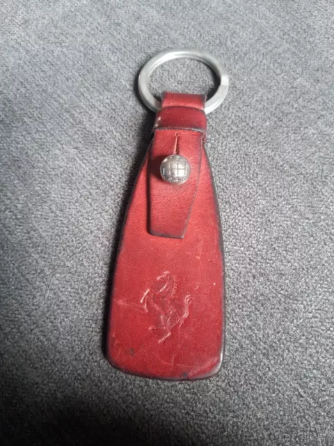 Genuine Vintage very rare Ferrari leather Keyring Made in Italy with Gear ball