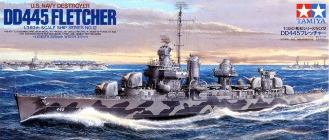 Tamiya 78012 US Navy WWII Fletcher Class Destroyer 1/350 Scale Plastic Model Kit