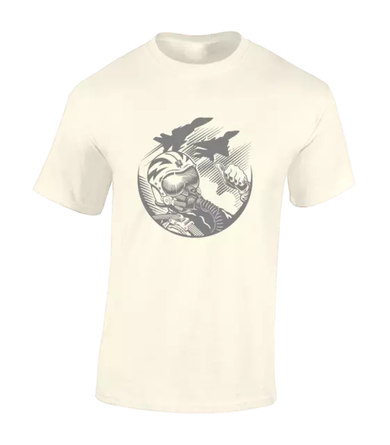 T-Shirt Da Uomo Air Force Pilot Silhouette Raf Fighter Pilot Aereo Design Regalo Top