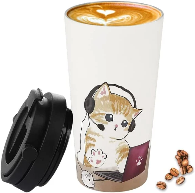 Funkrin Insulated Travel Coffee Mug with 1 Count (Pack of 1), Music Cat