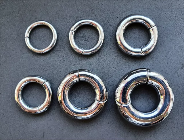 Steel Clicker Hinged Segment Rings Large Gauge Septum Ear Nipple 1.2Mm - 10Mm