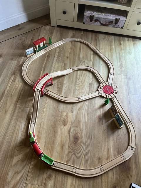 large wooden train track